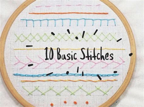 10 Basic Hand Embroidery Stitches for Beginners | Basic hand embroidery ...