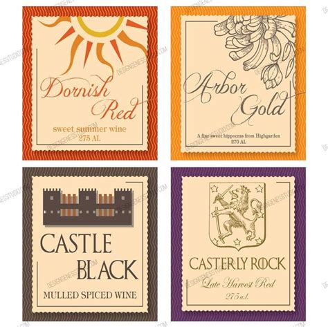 Printable GoT Party Wine Labels for Game of Thrones party – DesignGenes Studio | Game of thrones ...