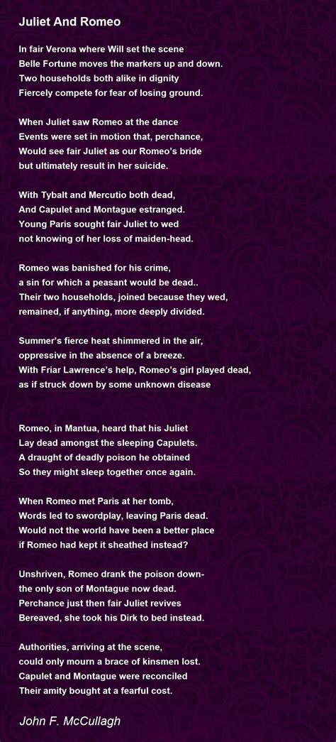 Poems About Romeo And Juliet - Asking List