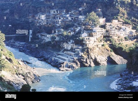 Rudra Prayag, Rudraprayag, sangam, confluence, Alaknanda river, Mandakini river, Uttarakhand ...