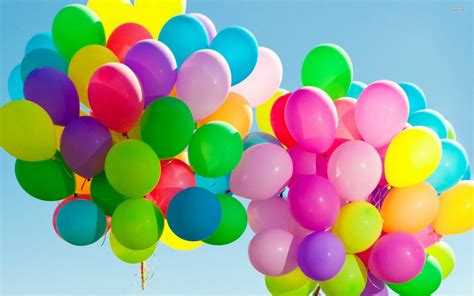 Wonderful rainbow made from colorful balloons - HD wallpaper