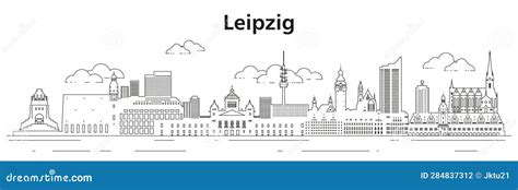 Leipzig Skyline Horizontal Banner. Vector Illustration | CartoonDealer.com #282877902