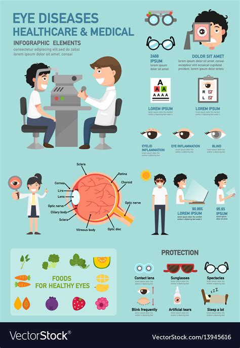 Eye diseases healthcare amp medical infographic Vector Image