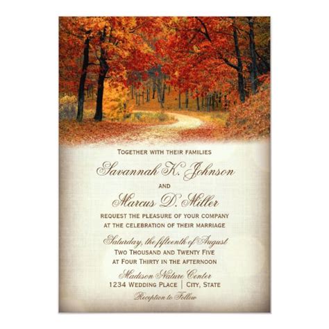 Rustic Fall Leaves Autumn Wedding Invitations | Zazzle.com