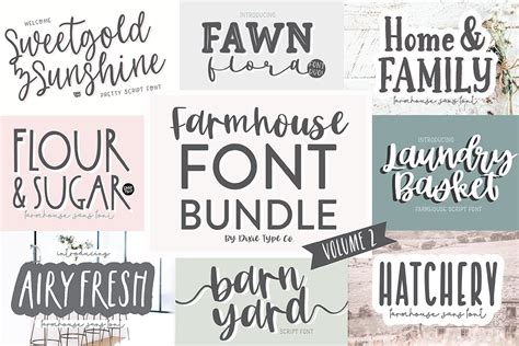 FARMHOUSE FONT BUNDLE VOL. 2 | Display Fonts ~ Creative Market