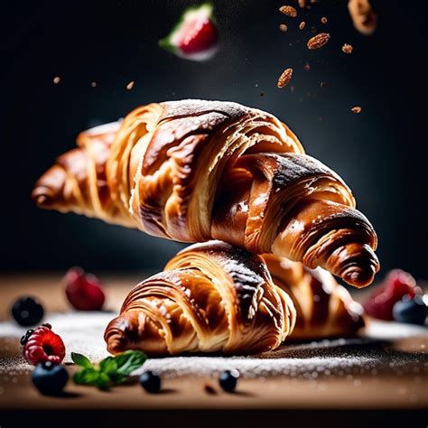 Premium AI Image | French croissant is a buttery flaky viennoiserie ...