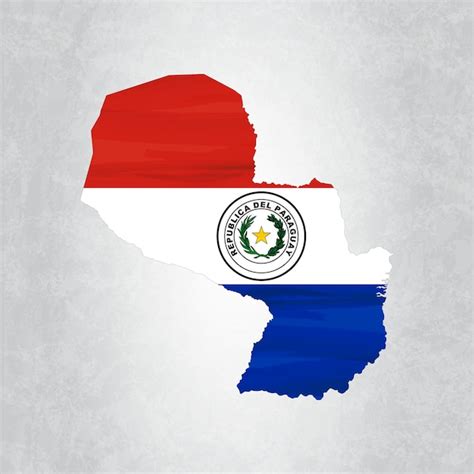 Premium Vector | Paraguay map with flag