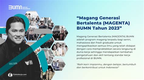 Rekrutmen Magang Generasi Bertalenta (MAGENTA) BUMN Tahun 2023 ...