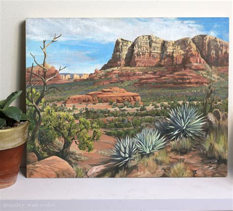 Arizona Landscape Painting in Acrylic on Behance | Mountain landscape painting, Desert painting ...