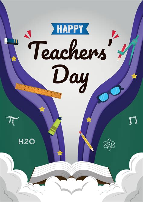 Poster Template Happy Teachers' Day Background V2 28132294 Vector Art ...