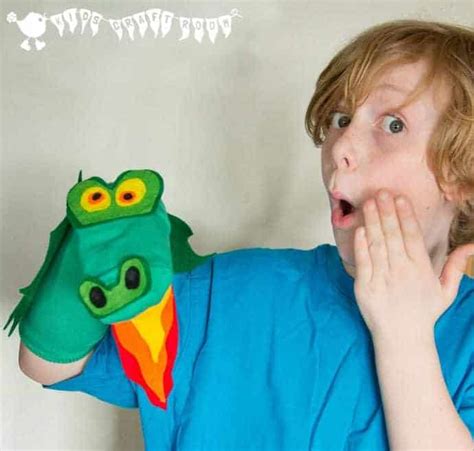 No Sew Dragon Sock Puppet (Free Pattern) - Kids Craft Room