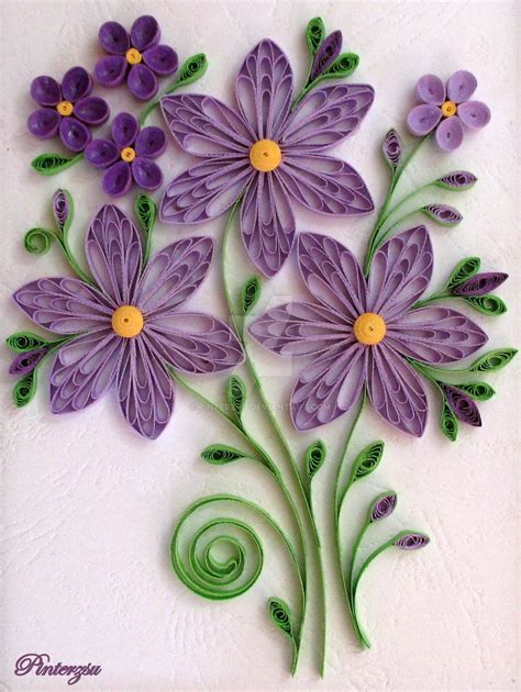 Purple flowers | Quilling techniques, Quilling flowers, Paper quilling designs