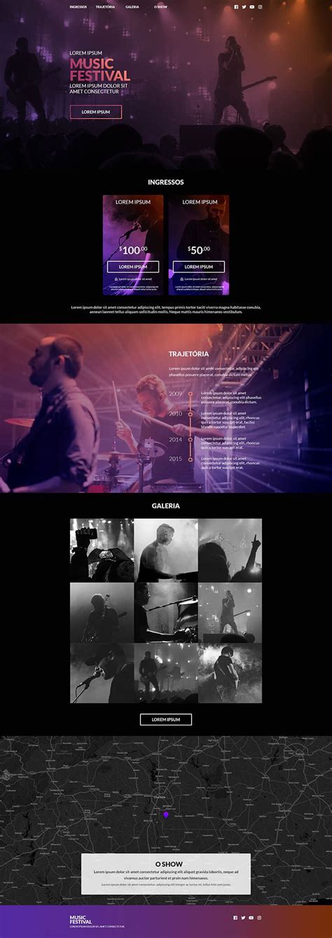 Music Festival Website Template - Free Download | Website design layout, Website template design ...