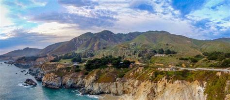 Big Sur Coastline, Aerial View of Bixby Bridge Area Stock Photo - Image of landscape, cliff ...