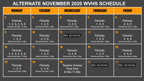 Alternate Online Learning Schedules | West Valley High School