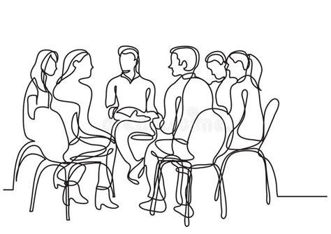 One line drawing of group of young people talking. Vector linear illustration #Sponsored , #Ad ...