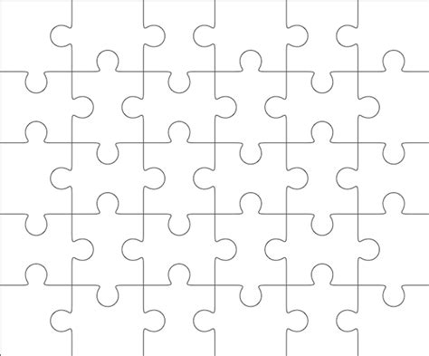 Premium Vector | Jigsaw puzzle blank template 6x5 elements, thirty ...