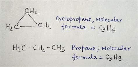 [Solved] Is cyclopropane a structural isomer of propane? Justify answer... | Course Hero