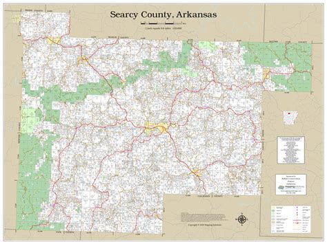 Searcy County Arkansas 2020 Wall Map | Mapping Solutions