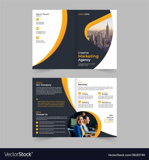 Creative bi fold brochure design Royalty Free Vector Image