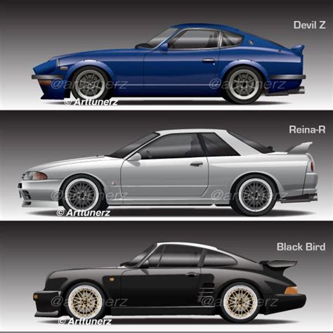 Wangan Midnight - Devil Z vs Reina-R vs Black Bird | Datsun car ...