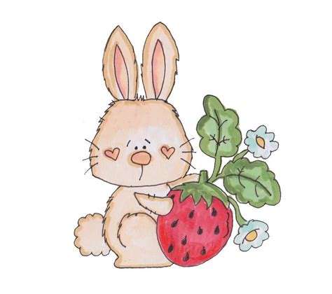 Strawberry Bunny Mixed Media by Cheryl Killian - Pixels