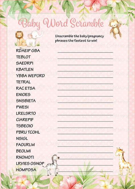 Word Scramble Free Printable - Printable Word Searches