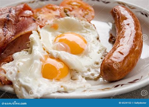 Bacon Egg Sausage Breakfast Stock Photo - Image of plate, diet: 6524152