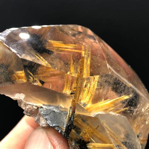 Crystal Natural Clear Golden Titanium crystal Quartz Specimen | Etsy