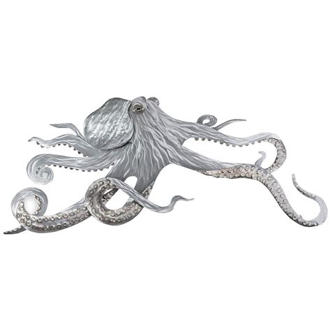 Stainless Steel Octopus 58" Wide Metal Wall Sculpture - #78C85 | Lamps Plus