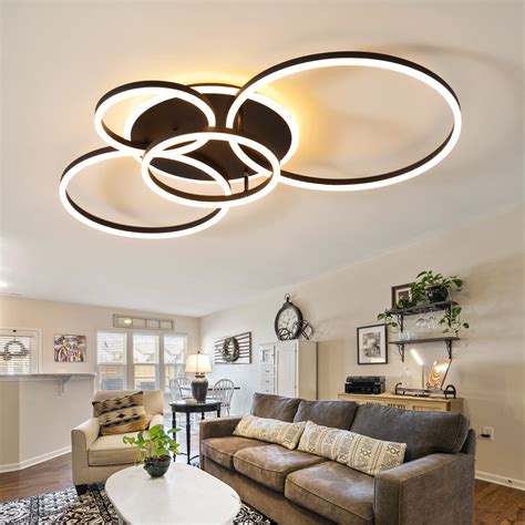 Modern LED Ceiling Light 90W Dimmable Ceiling Light Fixture with Remote ...