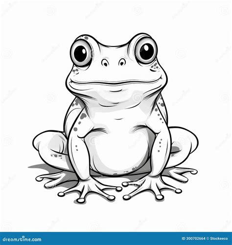 Cute Tree Frog Coloring Pages in Black and White Realism Stock ...