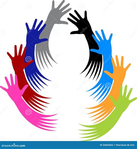 Volunteer hands stock vector. Illustration of energy - 26859666