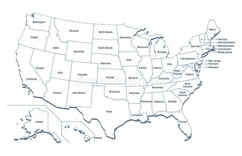 Maps Outline United States of America Stock Vector - Illustration of american, illustrator ...