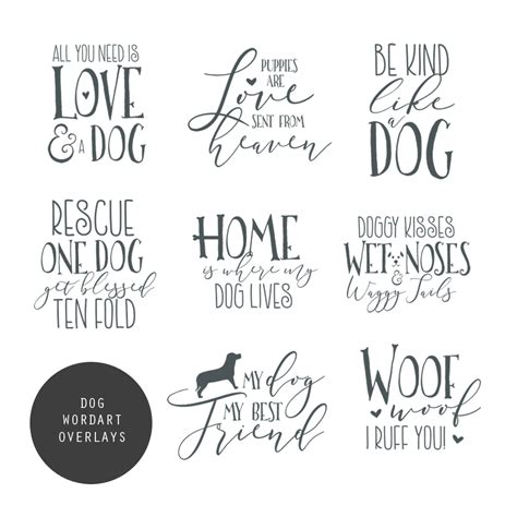 Dog Word Art Overlays | Squijoo.com