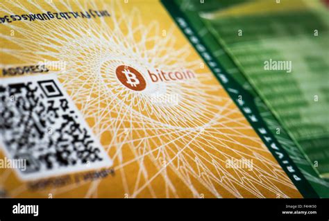 Close-up of a physical Bitcoin paper wallet Stock Photo - Alamy