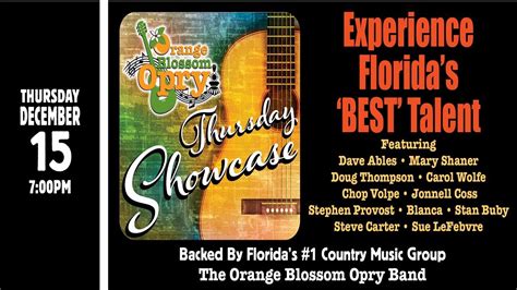 Welcome to the Orange Blossom Opry Showcase 12/15/22 - YouTube