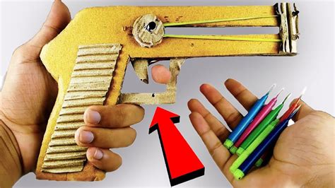 How to make a Cardboard GUN PISTOL that Shoots Bullets | DIY at HOME | TOY Tutorial - YouTube