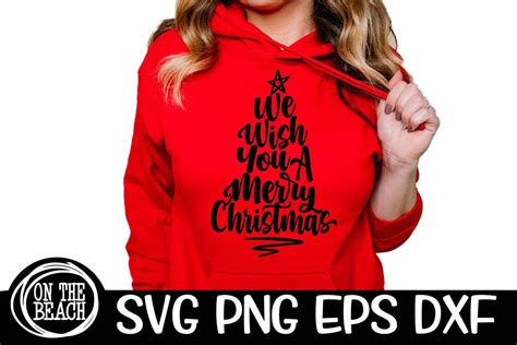 We Wish You A Merry Christmas SVG Black & White PNG - So Fontsy