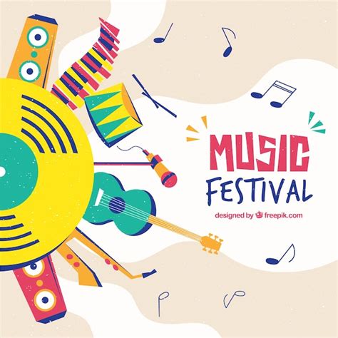 Music festival background in flat design Vector | Free Download