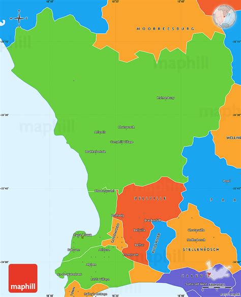 Political Simple Map of MALMESBURY