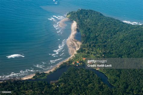 Aerial View Of Utila Island Utila Bay Islands Honduras High-Res Stock ...