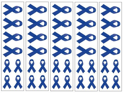 Dark Blue Ribbon Temporary Tattoos - 40 Pack for Colon Cancer Awareness