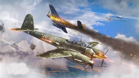 Hintergrundbilder : 1920x1080 px, Flugzeug, Dogfight, Deutschland, Luftwaffe, Me410 ...