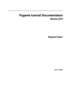 Pygame tutorial Documentation - Read the Docs / pygame-tutorial ...