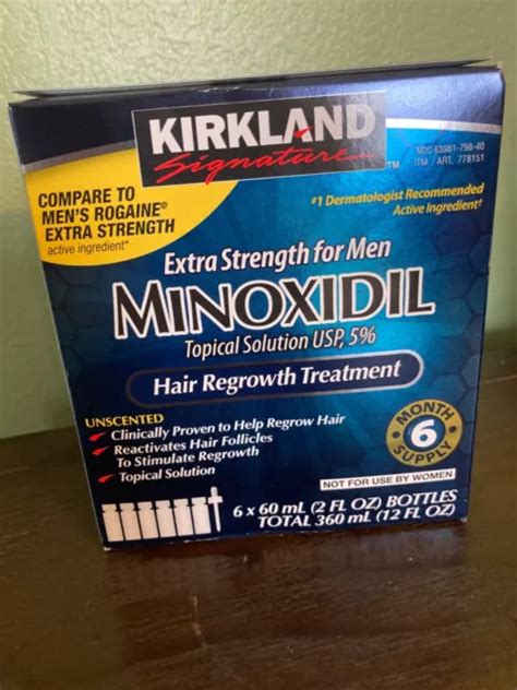 KIRKLAND MINOXIDIL 5% Men Hair Regrowth Formula 6 Month Supply Extra ...