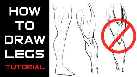 How to Draw Muscular Legs Tutorial - YouTube