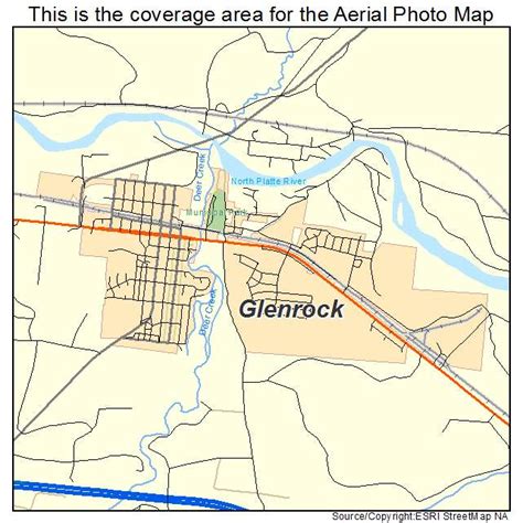 Aerial Photography Map of Glenrock, WY Wyoming