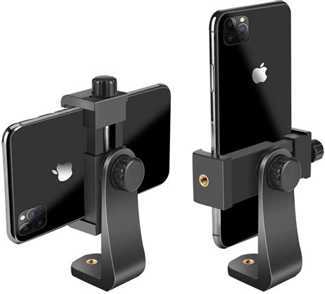 Universal cell phone Holder/Vertical and Horizontal Tripod Mount ...