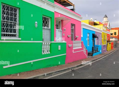 coloured houses, Bo-Kaap, Cape Town, Western Cape, South Africa, Africa ...